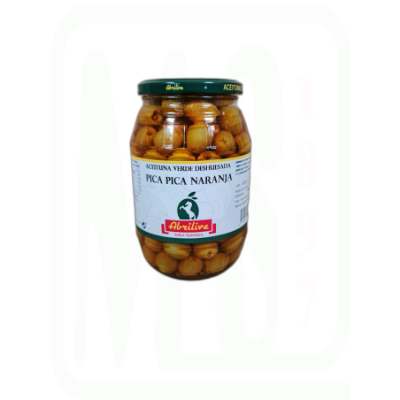 ACEITUNA VERDE DESHUESADA PICA PICA NARANJA 440 GR
