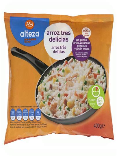 ARROZ 3 DELICIAS 400 GRAMOS CONGELADO