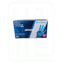 GUANTES NITRILO AZUL TOUCH 100/U TALLA S
