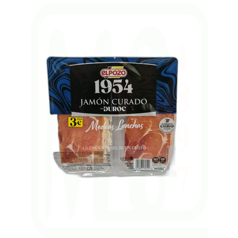 JAMON CURADO  LONCHAS PACK-2 X 75 GR