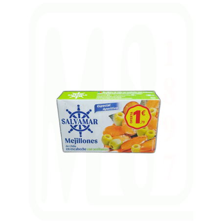 MEJILLONES ESCABECHE CON ACEITUNAS 83 GR