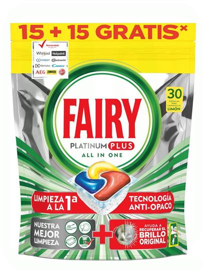 CAPSULAS LAVAVAJILLAS PLUS LIMON 15+15U 