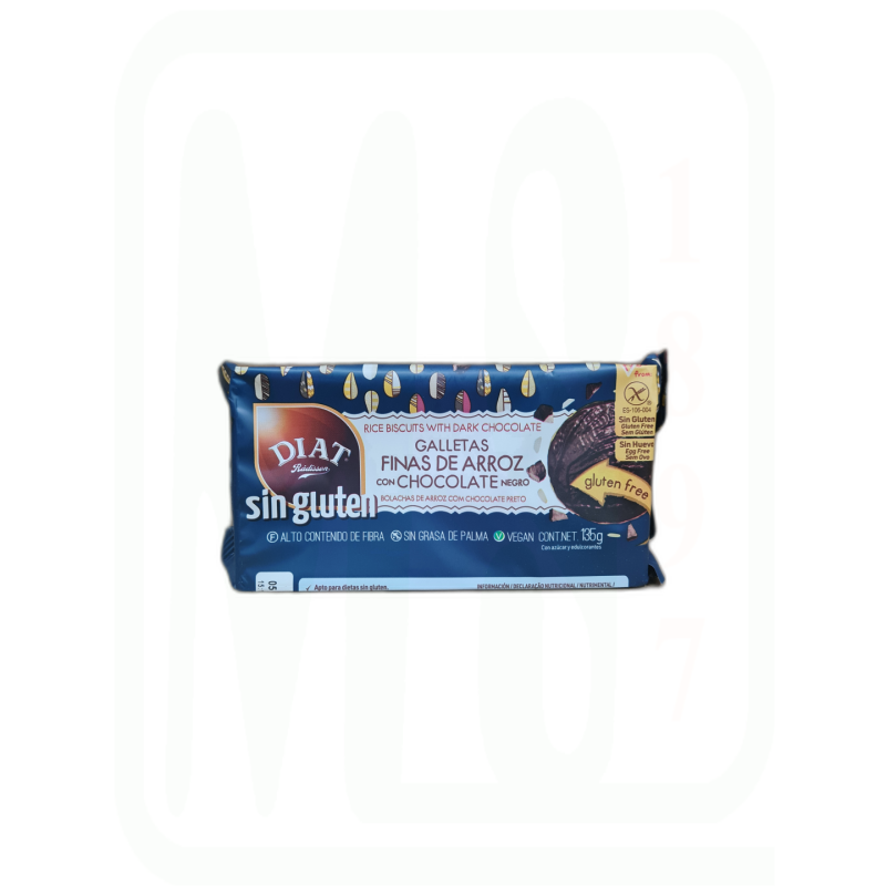 GALLETAS FINAS ARROZ CHOCO NEGRO SIN GLUTEN 135 GR