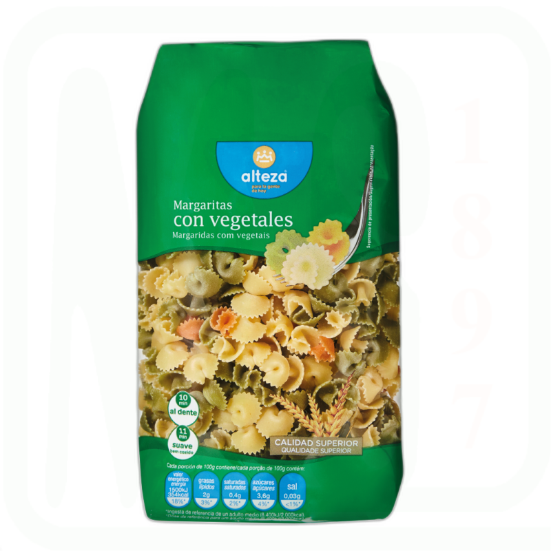 PASTA MARGARITAS VEGETALES 500 GR