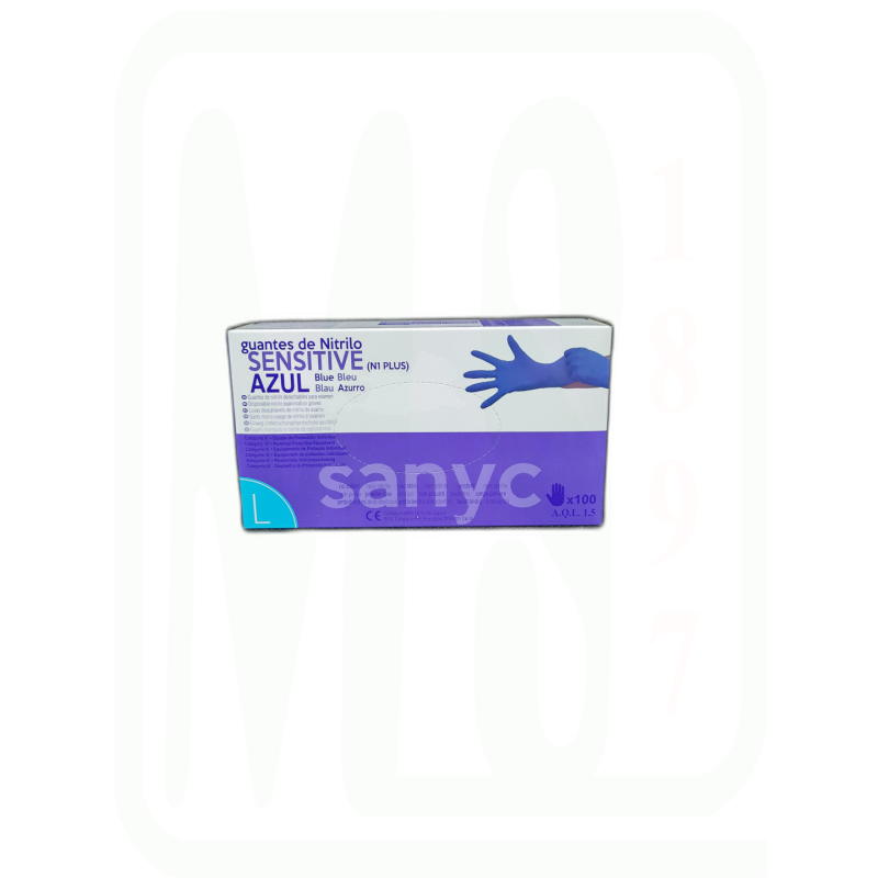 GUANTES NITRILO AZUL TALLA GRANDE 100 U