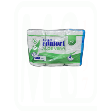 PAPEL HIGIEN-ALOE VERA 3 CAPAS  6 ROLLOS