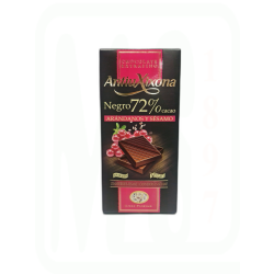 CHOCOLATE NEGRO 72% ARANDANOS 100 GR