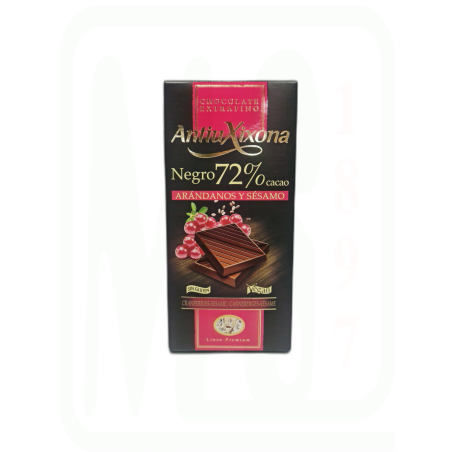 CHOCOLATE NEGRO 72% ARANDANOS 100 GR