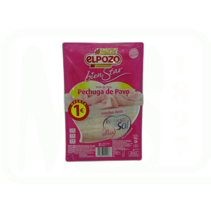 PECHUGA PAVO SIN GRASA REDUCIDA SAL LONCHAS 75GR