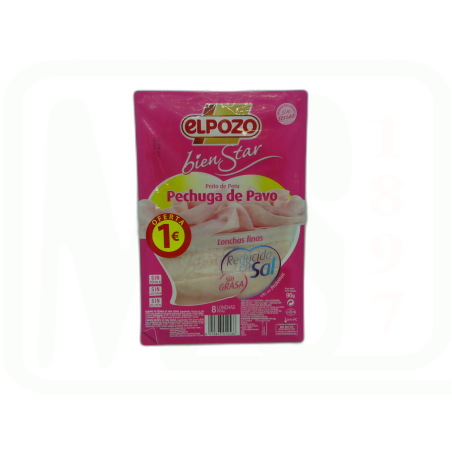 PECHUGA PAVO SIN GRASA REDUCIDA SAL LONCHAS 75GR