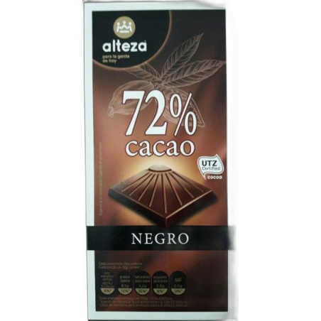 CHOCOLATE NEGRO 72% 100 GR