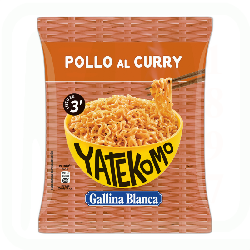 YATEKOMO POLLO CURRY SOBRE 82 GR