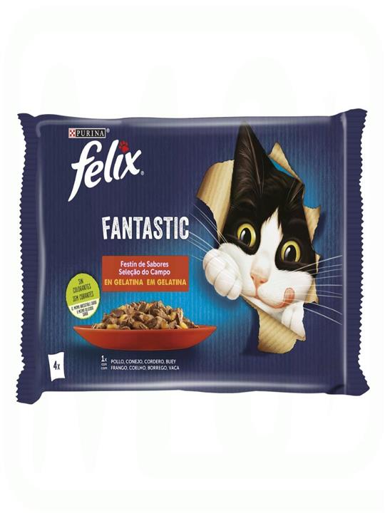 COMIDA GATO SOBRE CARNES 4X80GR