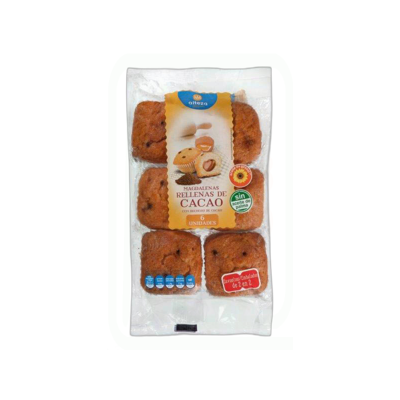 MAGDALENAS RELLENA CHOCOLATE  8 UNID