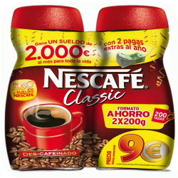 NESCAFE DESCAFEINADO LOTE 2X200 GRAMOS