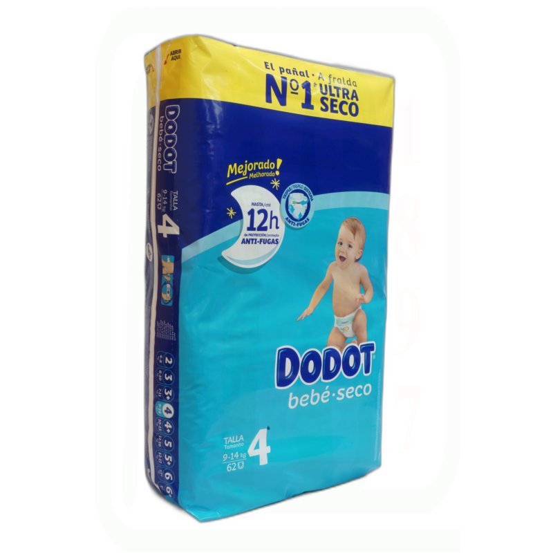 PAÑAL TALLA 4  DE 10 A15 KG PACK-62 UNIDADES